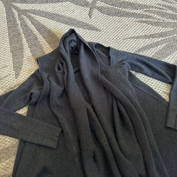 All Saints 100% Merino‎ Wool Drina Wrap Cardigan Sweater in Black, size XS - Picture 5 of 8